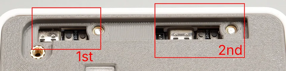 Photo showing the first and second channel button sets, each with a BOOT button