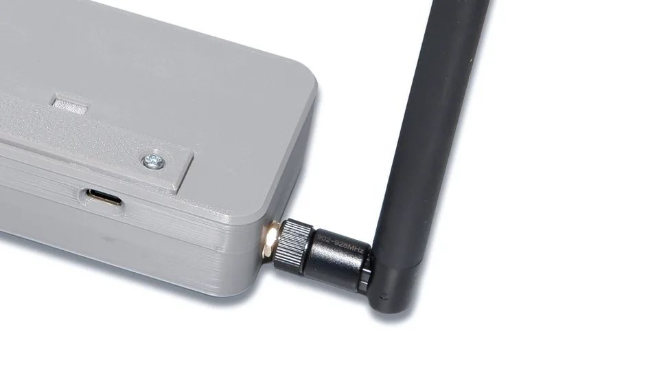 The Gateway Hub with its blade antenna positioned upright for vertical polarization